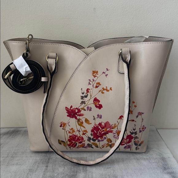Patricia Nash Floral Leather Chalk White Floral Marion Tote Shoulder Bag - Picture 13 of 15